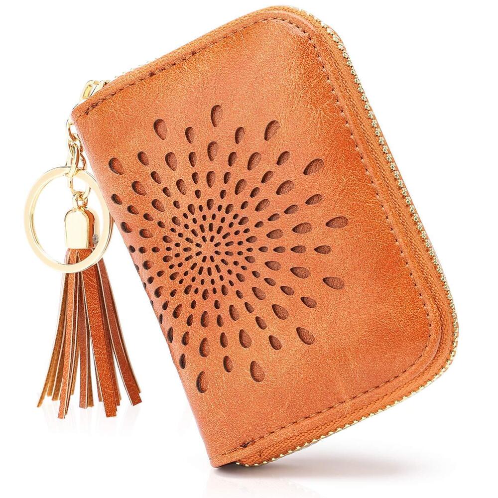 6870 RFID Credit Card Holder Zipper Card Case Keychain Small Wallet 1927